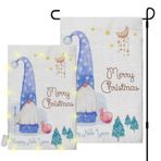My Daily LED Işıklı Çuval Bezi Ev Bayrağı 28 x 40 inç, Karikatür Noel Baba Cüceleri Işıklarla Noel Ağacı Avlu Bahçe Bayrağı, Çift Taraflı Baskılı Hoşgeldiniz Afişi Dış Mekan Veranda Çim Dekoru için