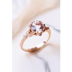My Diamond Morganit Ve Pırlanta Vintage Tektaş Yüzük