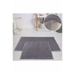 My Evilla Modern Dekoratif Halı Jel Kaymaz Taban Peluş Açık Gri Paspas Takımı 50x80