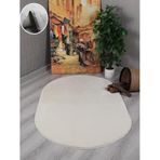 My Evilla Modern Dekoratif Kaymaz Taban Rabbit Oval Halı Yolluk Krem 80 x 200