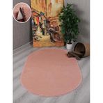 My Evilla Modern Dekoratif Kaymaz Taban Rabbit Oval Halı Yolluk Pembe 60 x 100