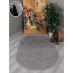 My Evilla Modern Dekoratif Kaymaz Taban Simirna Oval Halı Yolluk - 120 x 250 cm - Gri