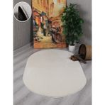 My Evilla Modern Dekoratif Kaymaz Taban Simirna Oval Halı Yolluk - 80 x 150 cm - Krem