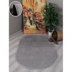 My Evilla Modern Dekoratif Kaymaz Taban Simirna Oval Halı Yolluk Gri 80 x 200