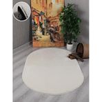 My Evilla Modern Dekoratif Kaymaz Taban Simirna Oval Halı Yolluk Krem 80 x 150