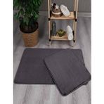 My Evilla Modern Dekoratif Peluş Simirna 50x80-50x40 Banyo Klozet Takımı Çok Renkli