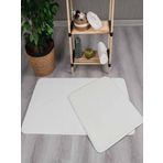 My Evilla Modern Dekoratif Peluş Simirna 50x80-50x40 Banyo Klozet Takımı Krem