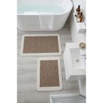 My Evilla Sisal Vektör Kaymaz Tabanlı Kolay Silinebilir 2li Kahve Banyo Paspas Seti 60X100-50X60 - Kahverengi