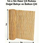 My Family 1X5M Doğal Hasır Çit Rulosu - Bahçe Balkon Gizleme Filesi, Bambu Kamış Hasır Gölgelik ve Dekorasyon