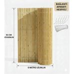 My Family Hasır Çit 90 cm x 6 Metre - Balkon Bahçe Çiti Bambu Görünümlü Dekoratif Paravan (Kelepçe Hediyeli)