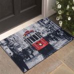 My Floor Aksim Tramvay Baskılı Çift Taraflı Kauçuk Kapı Önü Paspası - 45 x 70 cm - Renkli