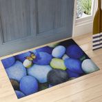 My Floor Kelebek ve Taşlar Baskılı Çift Taraflı Kauçuk Kapı Önü Paspası - 45 x 70 cm - Renkli