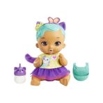 My Garden Baby Yavru Kedi Bebeğimin Bakım Zamanı - Mavi Saçlı Bebek (30 Cm), Tekrar Kullanılabilen Bebek Bezi, Önlüğü, Biberonu ve Aksesuarlarıyla, 3