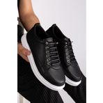 MY GROSS SHOES Erkek Siyah Günlük Ortopedik Dikişli Hafif Taban Yürüyüş Garantili Spor Ayakkabı