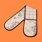 My Home Evora Ekru Siyah 16x85 cm Uzun Fırın Eldiveni