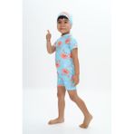 My Kids Wear Boneli ,pervaz Fermuarlı ,güneş Korumalı Erkek Çocuk Tulum Mayo Kiremit