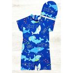 My Kids Wear Boneli ,pervaz Fermuarlı ,güneş Korumalı Erkek Çocuk Tulum Mayo Mercan
