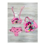 My Kids Wear Çanta Hediyeli Kız Çocuk Fırfırlı Bikini Takım Üstü Baskılı Kız Çocuk Mayo ZRW-0707