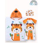 My Kids Wear Erkek Çocuk Deniz Kombini 3’lü Set – Mayo, Havlu ve Bone 12607 - Mavi - Karışık - 2 - 3 Yaş
