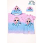 My Kids Wear Kız Çocuk Deniz Kombini 3’lü Set – Mayo, Havlu ve Bone 12577 - Pembe - 9 - 12 Ay