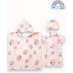 My Kids Wear Kız Çocuk Deniz Kombini 3’lü Set – Mayo, Havlu ve Bone 12583 - Pembe - Karışık - 3 - 4 Yaş