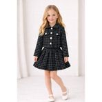 My Kids Wear Kız Çocuk Ekose Ceket Etek Takım Şık Kombin 12643