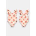 My Kids Wear Kız Çocuk Fırfır Detaylı Şık Tasarım Çapraz Askılı Mayo 12735 - Bej - 5 - 6 Yaş
