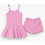 My Kids Wear Kız Çocuk Garson Mayo Elbiseli Şortlu 2’li Takım 12418 - Renkli - 9 - 10 Yaş