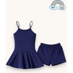 My Kids Wear Kız Çocuk Garson Mayo Elbiseli Şortlu 2’li Takım 12741 - Lacivert - 3 - 4 Yaş