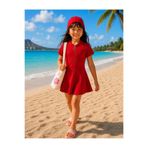 My Kids Wear Kız Çocuk Kısa Kollu Fermuarlı Mayo UV Korumalı Deniz ve Havuz Mayosu 12775