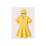 My Kids Wear Kız Çocuk Kısa Kollu Fermuarlı Mayo Uv Korumalı Deniz ve Havuz Mayosu 12777 - 13 - 14 Yaş - Sarı