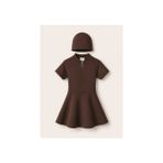 My Kids Wear Kız Çocuk Kısa Kollu Fermuarlı Mayo Uv Korumalı Deniz ve Havuz Mayosu 12779 - 5 - 6 Yaş - Kahverengi