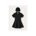 My Kids Wear Kız Çocuk Kısa Kollu Fermuarlı Mayo Uv Korumalı Deniz ve Havuz Mayosu 12780 - 11 - 12 Yaş - Siyah