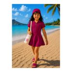 My Kids Wear Kız Çocuk Kısa Kollu Fermuarlı Mayo UV Korumalı Deniz ve Havuz Mayosu 127846