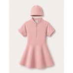 My Kids Wear Kız Çocuk Kısa Kollu Fermuarlı Mayo Uv Korumalı Deniz ve Havuz Mayosu 12848 - 11 - 12 Yaş - 6FC-Pembe