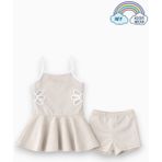 My Kids Wear Kız Çocuk Nakış Detaylı Garson Boy Mayo 5-14 Yaş 12594 - Bej - 9 - 10 Yaş