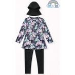 My Kids Wear Kız Çocuk Tesettür Mayo 3’lü Takım (Üst + Tayt + Bone) 12567 - Karışık - Pembe - 9 - 10 Yaş