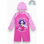 My Kids Wear Kız Çocuk Uzun Kollu Mayo ve Bone-Set 3-10 Yaş 12598 - Pembe - 4 - 5 Yaş