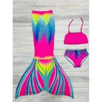 My Kids Wear Parlak Renkli Deniz Kızı Mayo Kostümü 3'lü Set Çok Renkli
