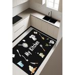 My Kitchen Desenli Dijital Baskı Kaymaz Taban Mutfak Halısı H0037