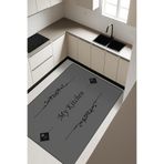 My Kitchen Desenli Dijital Baskı Kaymaz Taban Mutfak Halısı H0052