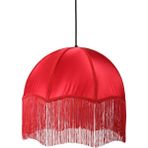 My Lamp MYLAMP Lal Kırmızı Detay Püsküllü Kumaş Tasarım El Yapımı Avize