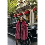 My Loore Kadın Bordo Premium Kürk Kaban MLB106
