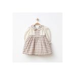 My Lusa baby wear Düğme Detaylı Kareli Kız Bebe Elbise