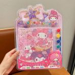 My Melody Kuromi Little Twin Puzzle Dıy Kendin Yapboz Sulu Boya Seti 2sayfa Boyama Sticker Boncuk