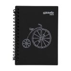 My Note Black Bisiklet Desenli A6 60 Siyah Yaprak Çizgisiz Spiralli Defter