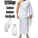 My Real Hac Ihramı 1250GR %100 Pamuk Kemer ve Kokusuz Sabun Hediyeli - 110 x 220 cm - Beyaz