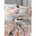 My Story Lastikli Çarşaflı Tek Kişilik Nevresim Takımı Naranja - Gri - Tarçın - 160 x 220 cm
