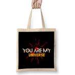 My Universe-You Are My Unıverse Bts Army Bez Çanta Uzun Saplı - Açık Bej - 40 X 40