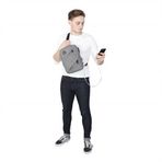 My Valice 1504 Gri Smart Bag Usbli Çapraz Göğüs Çantası